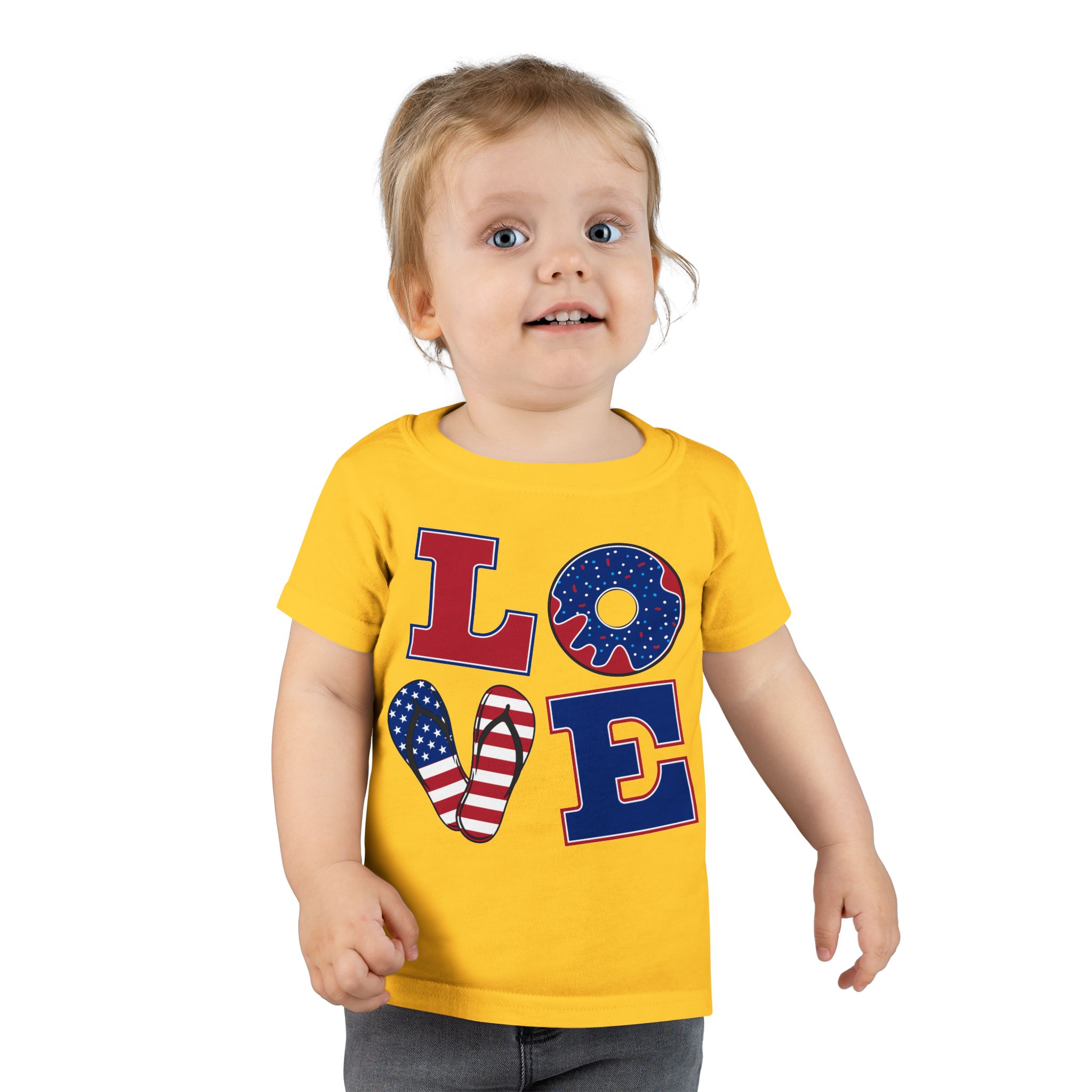 Patriotic Toddler T-Shirt - Love Design, Cute Kids Shirt for Holidays, Independence Day, Birthday Gift, Playtime Outfit, Everyday Wear - Image 6