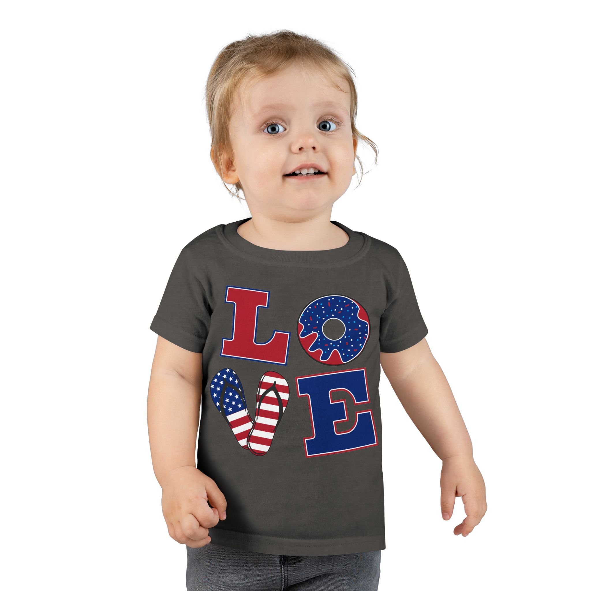 Patriotic Toddler T-Shirt - Love Design, Cute Kids Shirt for Holidays, Independence Day, Birthday Gift, Playtime Outfit, Everyday Wear - Image 15