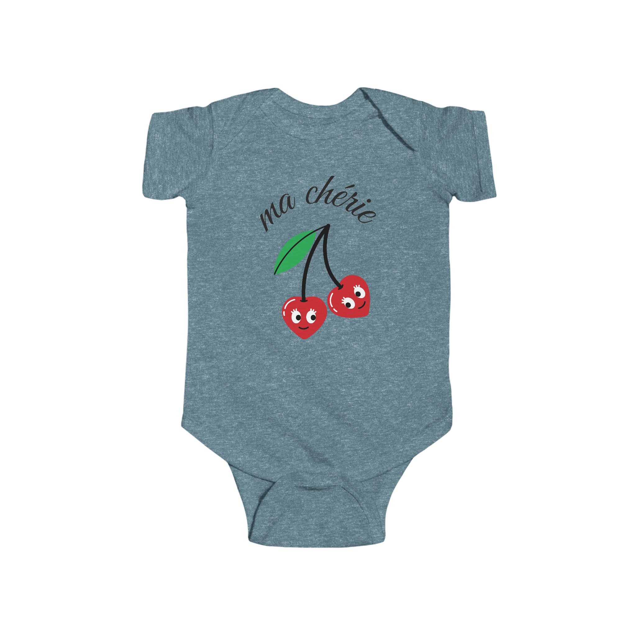 Cute Cherry 'Ma Chérie' Infant Bodysuit, Baby Shower Gift, Toddler Outfit, Summer Wear, Newborn Clothes - Image 13