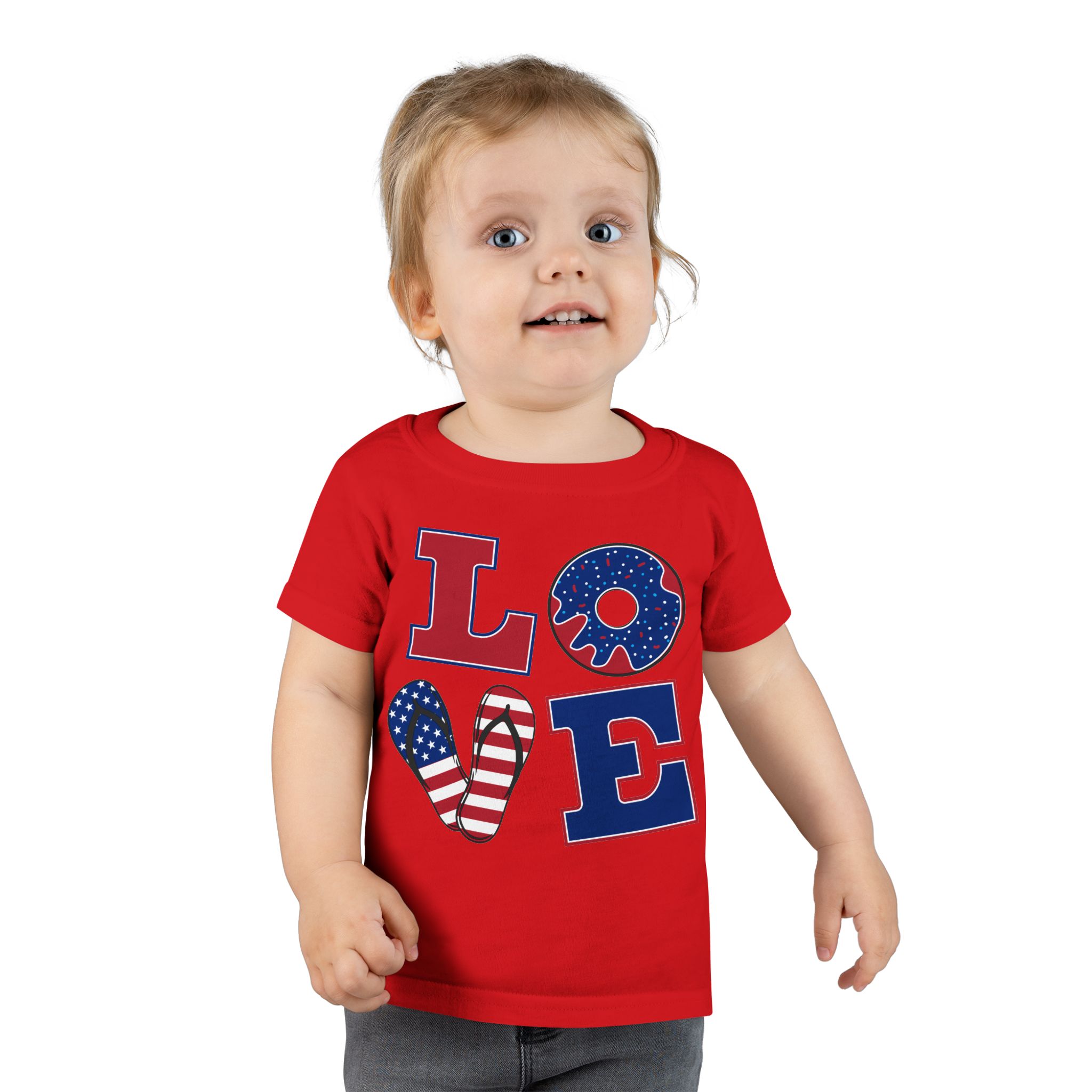 Patriotic Toddler T-Shirt - Love Design, Cute Kids Shirt for Holidays, Independence Day, Birthday Gift, Playtime Outfit, Everyday Wear - Image 21