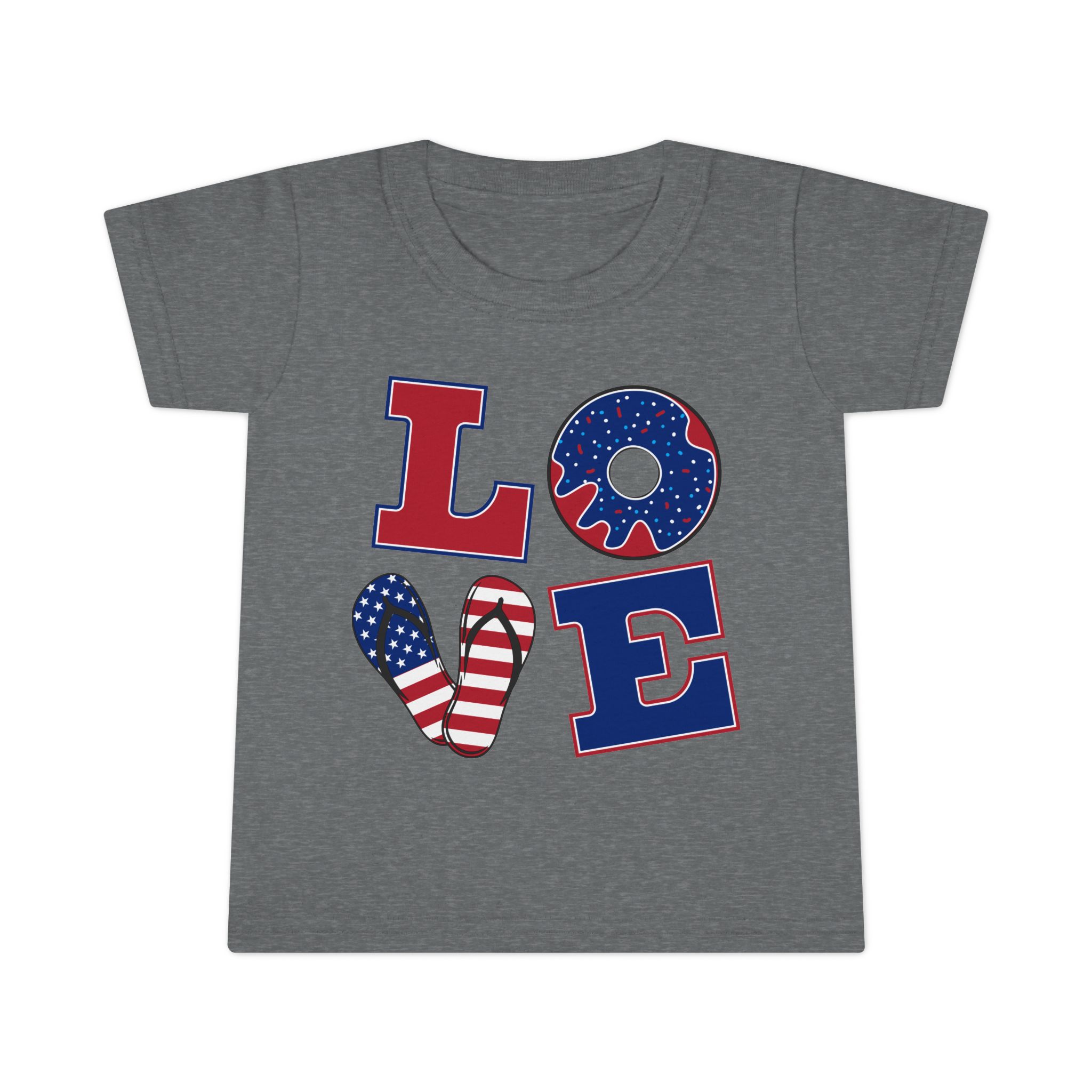 Patriotic Toddler T-Shirt - Love Design, Cute Kids Shirt for Holidays, Independence Day, Birthday Gift, Playtime Outfit, Everyday Wear - Image 7