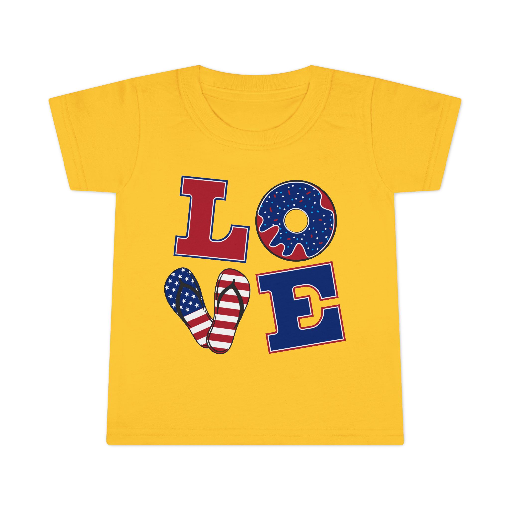Patriotic Toddler T-Shirt - Love Design, Cute Kids Shirt for Holidays, Independence Day, Birthday Gift, Playtime Outfit, Everyday Wear - Image 4
