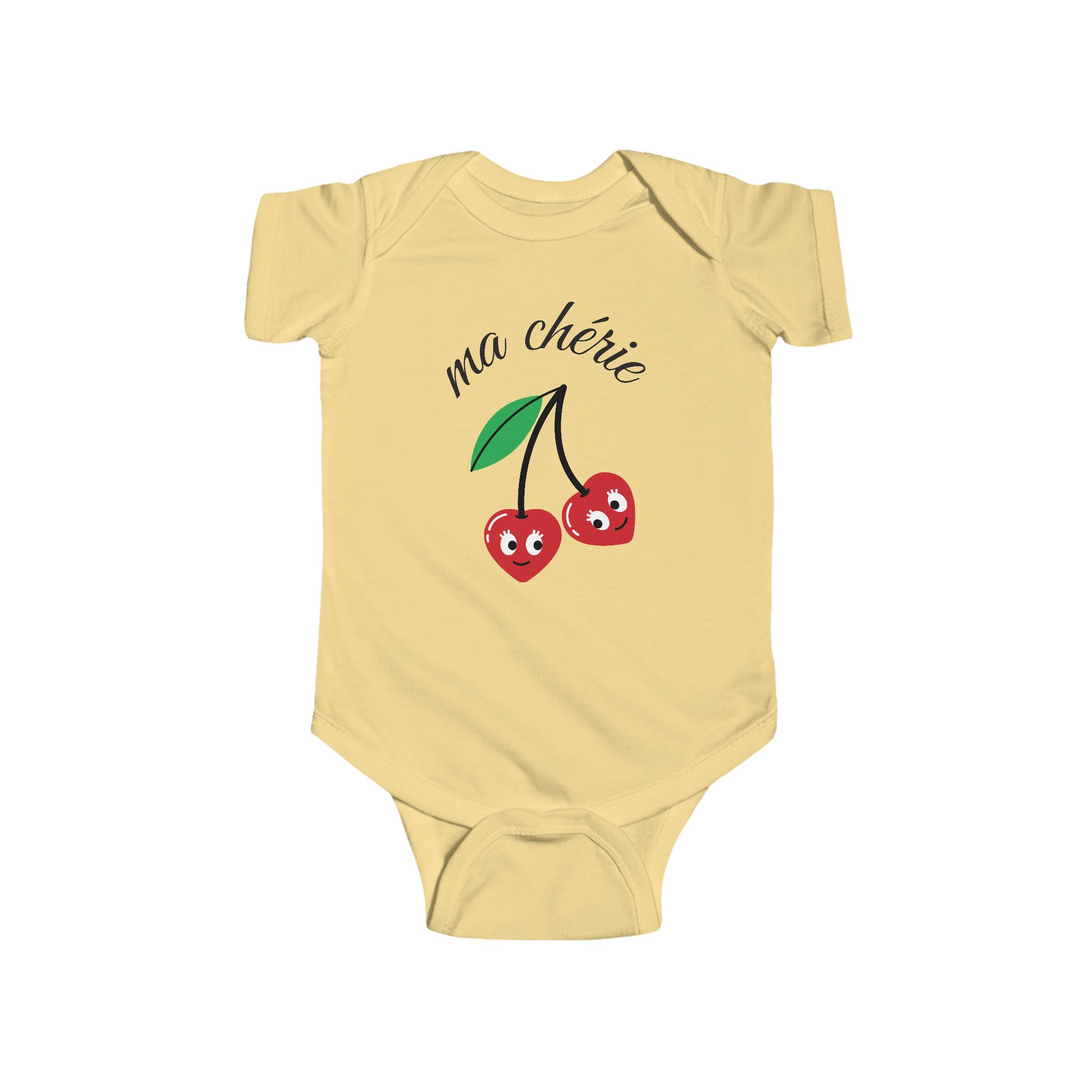Cute Cherry 'Ma Chérie' Infant Bodysuit, Baby Shower Gift, Toddler Outfit, Summer Wear, Newborn Clothes - Image 10