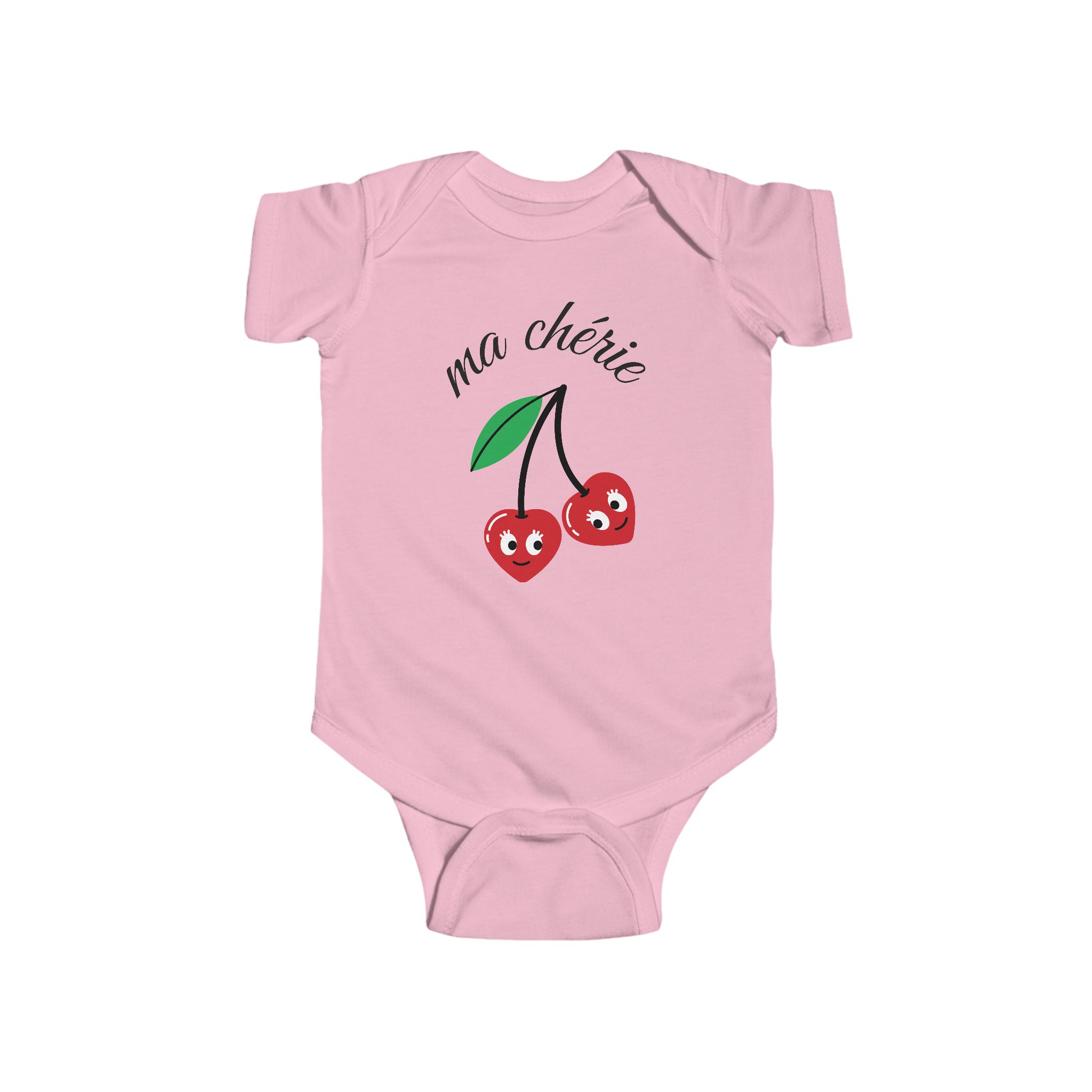 Cute Cherry 'Ma Chérie' Infant Bodysuit, Baby Shower Gift, Toddler Outfit, Summer Wear, Newborn Clothes - Image 16