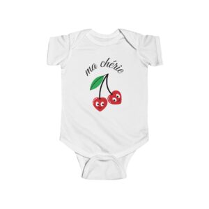 Cute Cherry 'Ma Chérie' Infant Bodysuit, Baby Shower Gift, Toddler Outfit, Summer Wear, Newborn Clothes