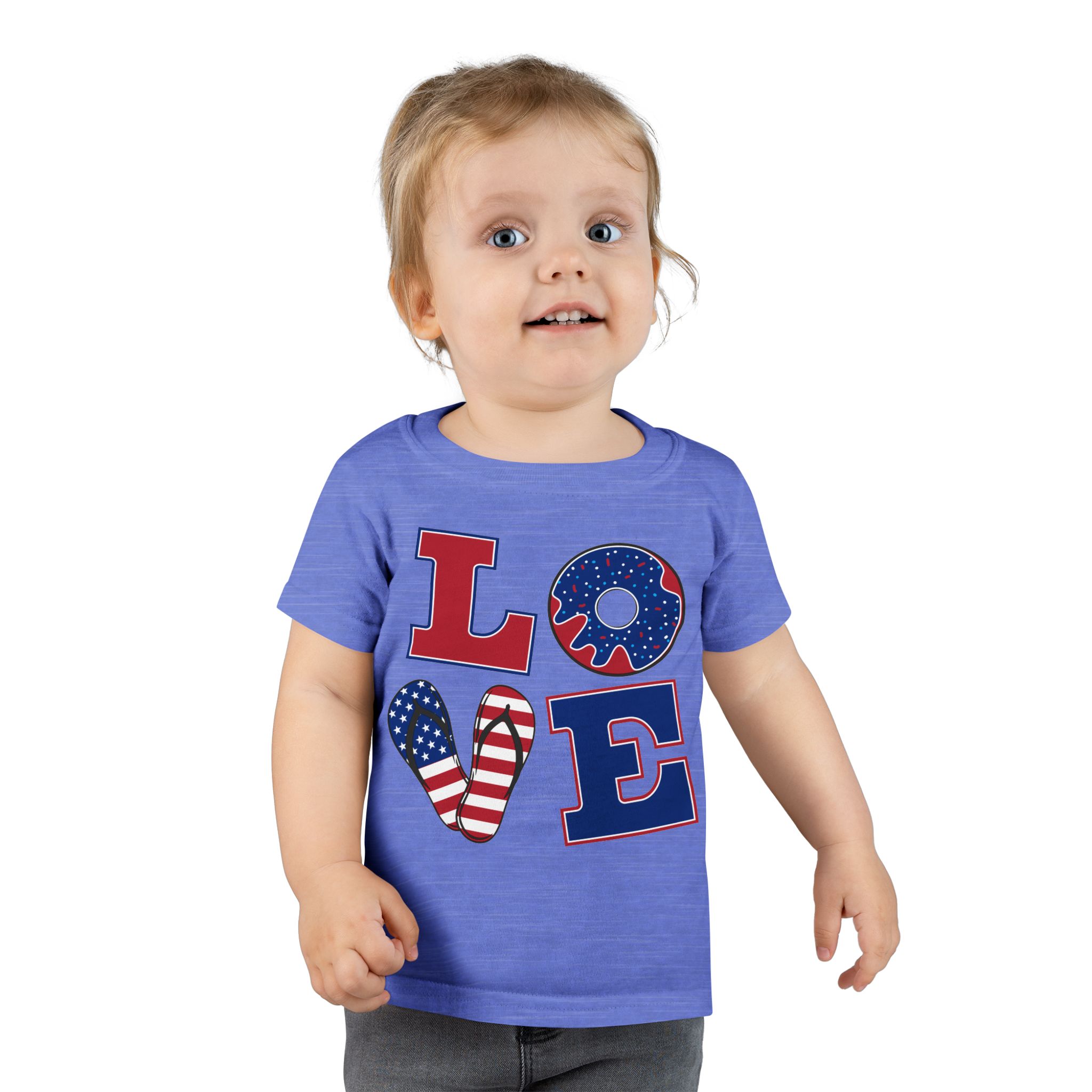 Patriotic Toddler T-Shirt - Love Design, Cute Kids Shirt for Holidays, Independence Day, Birthday Gift, Playtime Outfit, Everyday Wear - Image 12